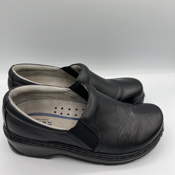 Klogs Footwear Mission Black Leather, slip resistant non-marking, 9.5 - Picture 7 of 10
